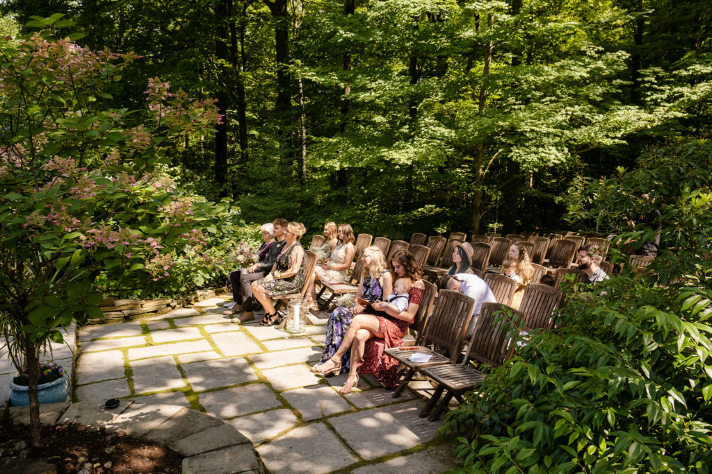 An intimate wedding ceremony at The Lantern Court Estate at Holden Arboretum in Cleveland Ohio.